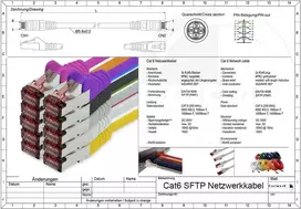 10m mėlynas - 10 x Ethernet Lan kabelis Cat6 tinklo kabelis Sftp Pimf patch kabelis 1000Mbit/s