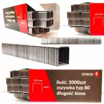 Apmušalų segikliai 6mm, skirti segikliams Typ80 / Ga21 / 380, cinkuoti, 3000 vnt.