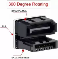 Default Adapteris Sata 7-pin Moteriškas į 7-pin Vyriškas 360° Kampinis