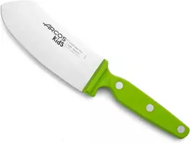 Arcos Kids - vaikiškas virtuvinis peilis - nitrum nerūdijančio plieno ašmenys 100 mm - poliformaldehido (pom) rankena, žalia spalva