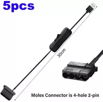 Usb į 4-pin Molex ventiliatoriaus maitinimo laidas su jungikliu (30 cm)