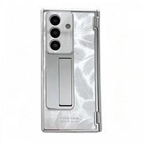 Transparent Electroplated PC Case Galaxy Z Fold8 Ultra Shockproof Magnetic Stand Cover In Star Feather Samsung Galaxy Z Fold 6 white
