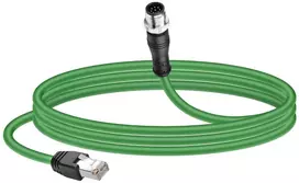 Cerrxian Ethernet kabelis M12 į Rj45 M12 8 kontaktų A kodo kištukas į Rj45 kištuką Cat5e ekranuotas pramoninis Ethernet kabelis Sftp 4pr 26awg (8 kontaktų)