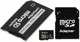 Imro Atminties kortelė 8gb su Sd adapteriu + Memory Stick Pro Duo adapteris Psp