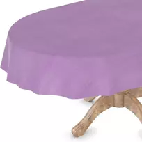 Alyvuota staltiesė, plaunama stačiakampė apvali ovali premium tekstilės efekto reljefinė sodo staltiesė ovali 140 x 180 cm, kirptas kraštas, violetinė