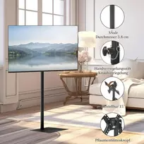 Laikiklis Uyoyous tv stovas 14–43 colių lcd, led, oled televizoriams, mobilus iki 20 kg, maksimaliai reguliuojamas aukštis, tv stovas su 360 laipsnių pasukimu, vesa 200 x 200 mm (juodas)
