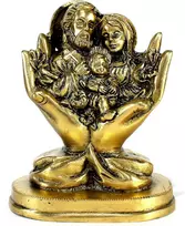 Stonkraft - 14 cm žalvaris - Marija, Juozapas ir Jėzus Kristus - Jėzaus šeima rankose - stabas Murti statulos skulptūros figūrėlė