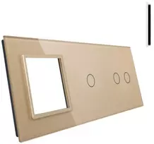 Livolo 3 modulių skydelis 2+1+g jungikliui ir lizdui