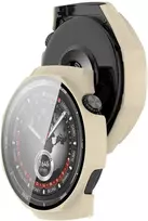 Bizon dėklas su stiklu Huawei Watch Gt 5 Pro 46 mm, smėlio