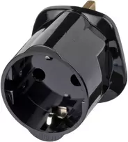 Brennenstuhl 1508533010 maitinimo kištuko adapteris, G tipas (uk), juodas 1508533010, G tipas (uk), 250 V, 13 A, juodas, kištukas/lizdas, lizdinė plokštelė