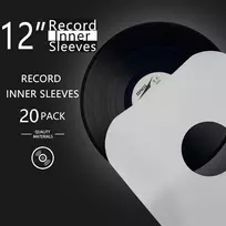 Vinilinė plokštelė 20 vienetų 12 colių vinilinių plokštelių vidinių įmautės iš tvirto balto kraft popieriaus su užapvalintais kampais, apsauginės antistatinės popierinės vinilinių plokštelių įmautės Lp albumams