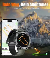 Lige gps išmanusis laikrodis vyrams, karinis, 48 mm, led žibintuvėlis/ip68 atsparus vandeniui/30+ dienų baterija, 1.43 amoled hd fitneso laikrodis su telefono funkcija, kompasas, barometras, altimetras, 110+ sporto režimų, android ios