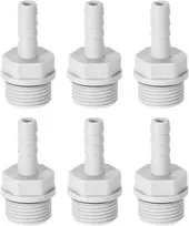 Sourcing map pvc žarnos jungtis, 6 mm arba 15/64 colio su užkarpa x 3/8 colio g kištukas, vamzdis, žarnos antgalis, vandens jungties prailginimas, 6 vnt.