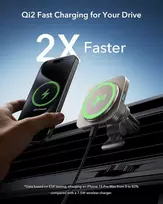Esr qi2 15w magsafe automobilinis laikiklis su įkrovimo funkcija, qi2 sertifikuotas, ventiliacinis belaidis įkroviklis, mobiliojo telefono laikiklis automobilyje, skirtas iphone 16/15/14/13/12, s25, greitas įkrovimas, natural titanium