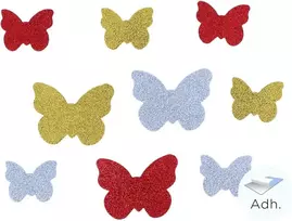 Innspiro 30 x 55 mm ir 35 mm eva putplasčio blizgučių drugeliai – idealiai tinka vaikų rankdarbiams, dekoracijoms ir kūrybinei veiklai