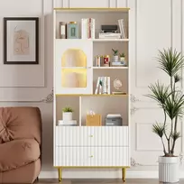 Lentyna su langu ir led apšvietimu 78*36*190 cm, balta