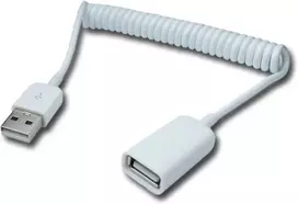 Usb 2.0 prailginimo laidas 90 cm, A tipo vyriškas-moteriškas, baltas