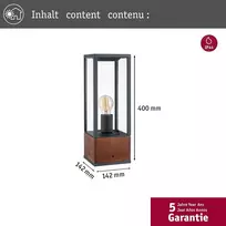 Paulmann Timba 94675 Led lauko šviestuvas, objektas Ip44 400 mm stulpelis be lemputės, kvadratinis, maks. 60 W, lauko, medinis, E27