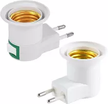 Adapteris - E27 lizdo adapteris, lizdo lemputė, lempos laikiklis, konvertavimas į lizdą ir E27 lizdą, lempos pagrindo maitinimo laido Es kištukinis adapteris (su jungikliu, 2 vnt.)