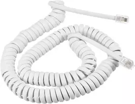 Sourcing map telefono ragelio laidas 4p4c 7m spiralinis laidas laidiniams telefonams, baltas