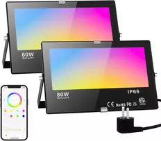 Lauko LED prožektorius RGB 80 W IP66 Bluetooth
