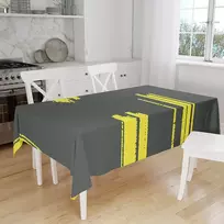 Le Jardin du Lin virtuvinis dekoratyvinis staltiesė, neoninė geltona, dūmų spalvos 140 x 160 cm - sukurta ir pagaminta Turkijoje
