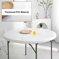 Skaidri apvali staltiesė 90-110 cm, pvc plastikinės staltiesės, skaidri stalo apsauga su elastine juosta, stalo apsauginė plėvelė, lauko staltiesė, neperšlampama sodo staltiesė, daugkartinio naudojimo