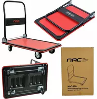 Nac sandėlio transportavimo vežimėlis, keliamoji galia 300 kg, pilni ratai 125 mm, sulankstomas