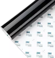 3m Automobilinė plėvelė juoda blizgi G12 2080, skirta automobiliui, 152x200cm