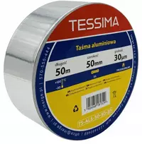 Aliuminio montavimo juosta Tessima 50m/50mm/30µm akriliniai klijai + popierius