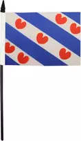 Az flag fryslând provincijos stalo vėliavėlė 13 x 20 cm - fryzijos stalo vėliavėlė 21 x 14 cm - juodas plastikinis kotas ir pagrindas