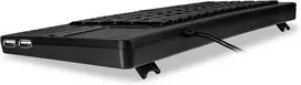 Perixx Periboard-515 H Plus klaviatūra su jutikliniu kilimėliu (qwerty Us išdėstymas), laidinis Usb jungtis su 2 x Usb šakotuvais, tinka profesionaliam ar pramoniniam naudojimui