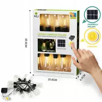 Saulės girlianda su 10 led lempučių, šilta balta šviesa 2200k, 4,5 m, ip44, 800mah