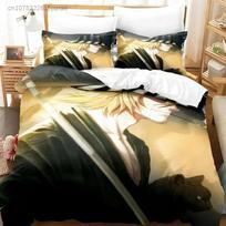 Anime Bleach Urahara Kisuke Bedding Set Printed Bed Set With Pillowcase Bed Duvet Cover Soft Queen King Size Bedclothes Home EU Single 135*200cm/53x79in 3pcs