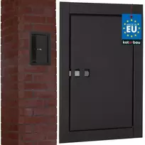 Korbi Kotarbau stačiakampės metalinės rudos revizinės durelės kaminui 14x21cm