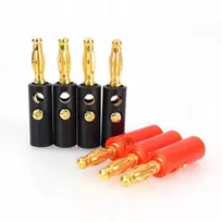 20 vnt./pakuotėje 4 mm juodai raudonas laidas audio kabelis bananų jungtys B8