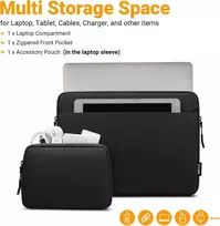 Tecool 16 colių nešiojamojo kompiuterio dėklas, skirtas 2019–2024 m. „macbook Pro 16 M4 M3 M2 M1“ (a3403 A3186 A2991/a2780/a2485/a2141), 16 colių „lenovo Thinkbook Asus Vivobook Dell Hp“ su priedų krepšiu, juodas