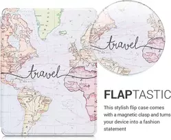 Kwmobile dėklas-vartomasis dėklas, suderinamas su Kobo Glo Hd/touch 2.0 – Ereader dėklas – Travel Lettering Juodas Multicoloured