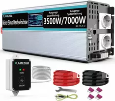 Flamezum 3500w įtampos keitiklis/inverteris dc 24v ac 230v lcd nuotolinio valdymo pultas usb