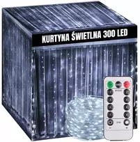 Šviesos užuolaida 3x3 m led Kalėdinės lemputės girlianda ant lango xl balta