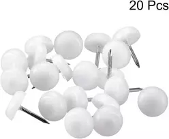 Sourcing map baldų kojelių vinys, skirtos kėdžių ir stalų kojų apsaugai, plastikinės, 12 mm skersmens, baltos spalvos, 20 vnt.