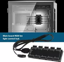 Ototec 10 kanalų rgb šakotuvas pc korpuso ventiliatoriaus šakotuvas cpu aušinimo šakotuvas pc pagrindinės plokštės rgb ventiliatoriaus ilgiklis rgb led skirstytuvo šakotuvas, skirtas pc staliniam kompiuteriui 12 v 4 kontaktų
