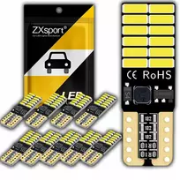 T10 24 Led 3014 canbus šoninė W5w lemputė + stabilizatorius plokščia dvipusė