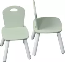 TV staliukas Kesper vaikiškas staliukas su 2 kėdėmis, medienos plaušo plokštė, matmenys 55 x 55 x 45 cm, spalva: balta, šalavijų žalia 17733 13