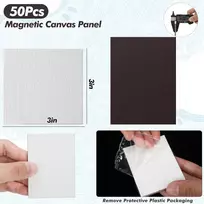 Wisyurt magnetinių drobės paveikslų rinkinys, 50 vnt., 3 x 3 coliai, magnetinė drobė plytelėms tapyti, lengvas montavimas