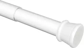 Deco Flair spaustukai, įtempiami teleskopiniai strypai su guminiais antgaliais (2 vnt., metalas, plastikas, balta, 125 cm – 220 cm)