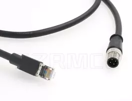 Szrmcc m12 4-pin į rj45 male industrial ethernet shielded cat5e didelio lankstumo pramoninis tinklo kabelis (3 m/9.8 ft)
