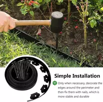 Lankstus plastikinis vejos apvadas, ilgis 15 m, aukštis 5 cm, su 70 įžeminimo inkarų + 1 pora pirštinių, juodas