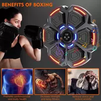 Snawowo muzikos bokso treniruoklis suaugusiems - led šviesos bluetooth muzikos bokso treniruoklis su bokso pirštinėmis, elektroninis bokso treniruoklis su muzikos dėžėmis, 9 greičio režimais ir skaičiavimo režimu