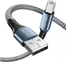 Usb 2.0 Type B kabelis A–b spausdintuvo kabelis, suderinamas su Hp/canon/epson/brother/dell/lexmark/xerox, 1 m